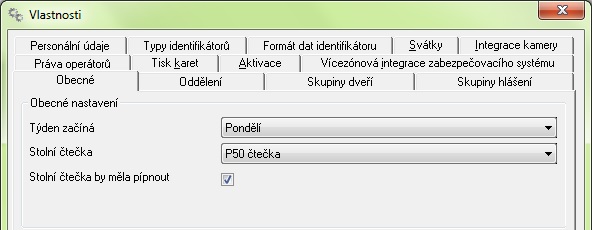 Nastavení pípnutí při načtení karty do systému