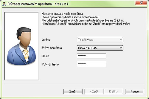Průvodce nastavením operátora