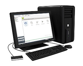 PC s nainstalovaným software Net2