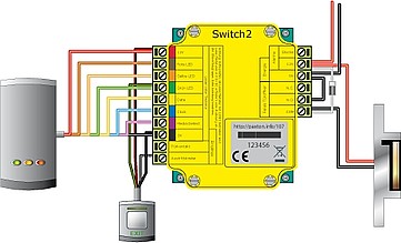Schéma zapojení přístupového systému Paxton Switch2